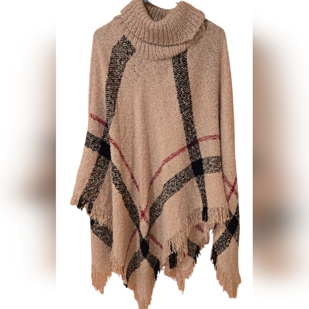 Poncho With Turtle Neck
